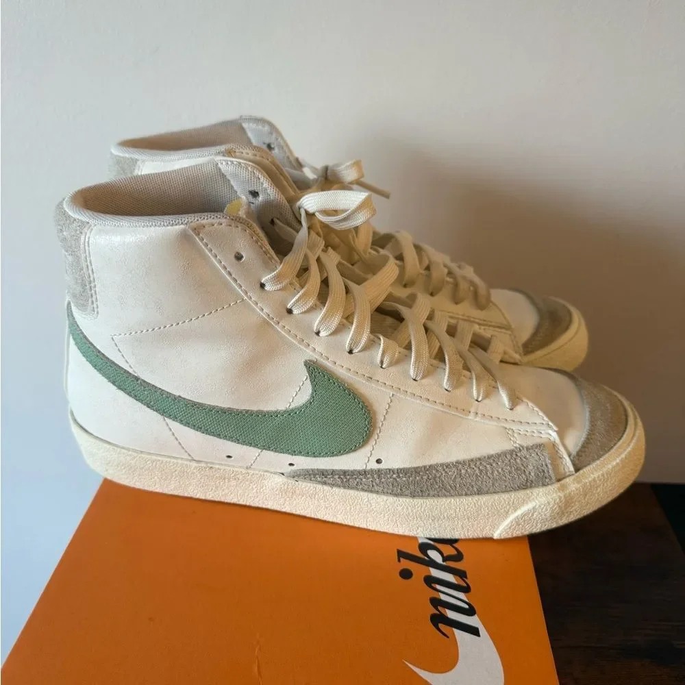 Nike Mens Blazer Mid '77 PRM White Lace-Up High-Top Sneakers men 9.5 women 11 - Picture 9 of 12